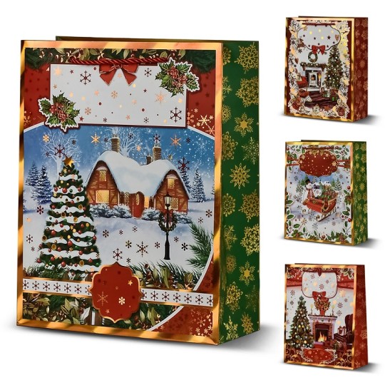 Пакет новорічний Stenson паперовий S New Year's Eve R33024-S