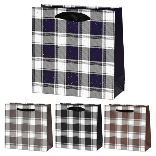 Пакет подарунковий Stenson паперовий M Checkered R94995-M