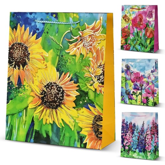 Пакет подарунковий Stenson паперовий M Flower garden R95513-M