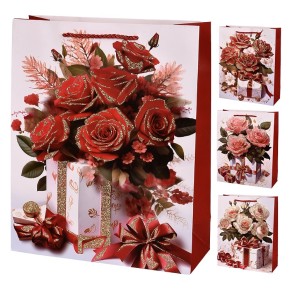 Пакет подарунковий Stenson паперовий M Flowers R98415-M