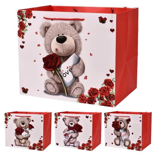 Пакет подарунковий Stenson паперовий XL Teddy Love R101614-XL