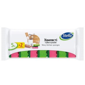 Губки кухонные Stella волнистые 5+2 штуки