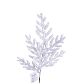 Декоративная ветвь Decorize ель в блеске белая 50 см (6389)