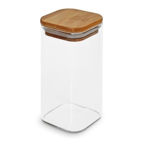 Банка с бамбуковой крышкой Stenson Cube 400 мл 6×12 см (R92882/R10908-12)