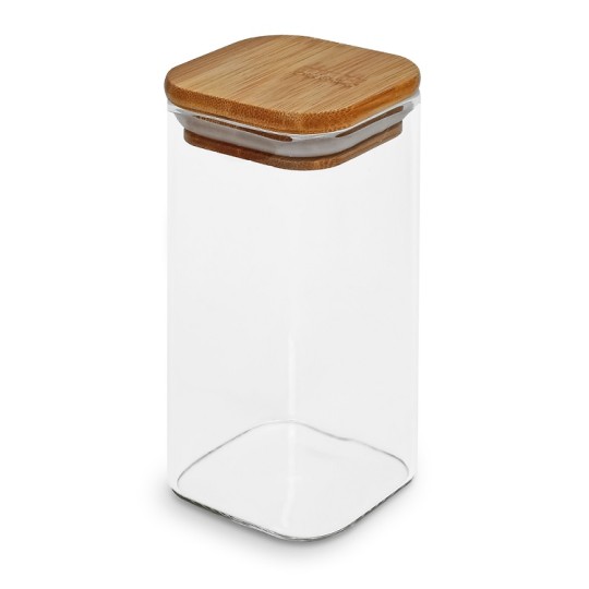 Банка с бамбуковой крышкой Stenson Cube 400 мл 6×12 см (R92882/R10908-12)