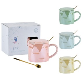 Чашка Stenson Colored 380 мл з кришкою та ложкою (R32280)