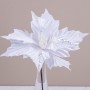 Декоративна квітка Decorize голівка Пуансетія з блискучою полоскою 30 см (5001)