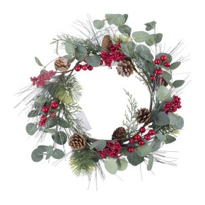 Венок из ели Decorize с эвкалиптом ягодами и шишками (3737)