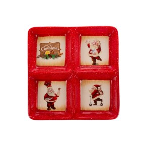 Блюдо для закусок Санта 18х18х3 см (940-305)