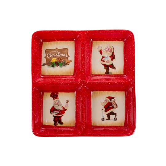 Блюдо для закусок Санта 18х18х3 см (940-305)