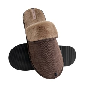 Обувь домашняя мужская Twins HS-OZ Velvet с отворотом мех коричневые (15872,15873,15874)