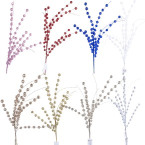 Декоративная ветка Decorize блестящая с шариками 70 см (3064)