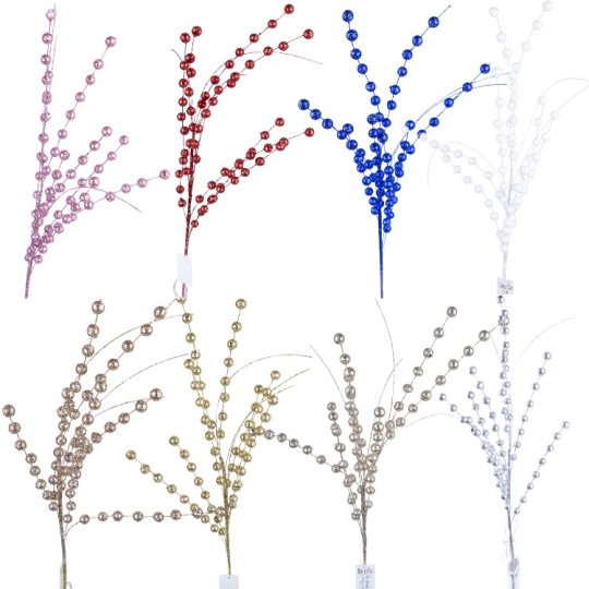 Декоративна гілка Decorize блискуча з кульками 70 см (3064)