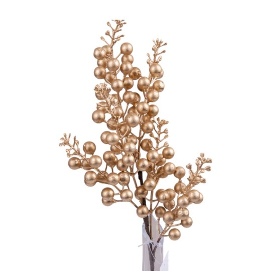 Декоративная ветка Decorize с золотыми ягодами 43 см (6383)