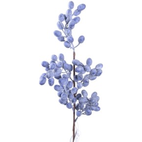 Декоративна гілка Decorize з синіми ягодами-гронами 62 см (5716)