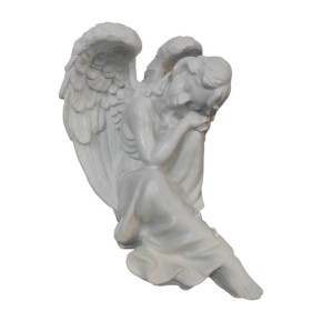 Декоративна фігура Янгол замріяний 23х24 см білий
