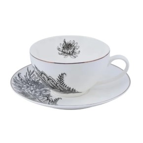 Чашка з блюдцем Astera Charm Floral Black 400 мл (A0530-CS410-C)