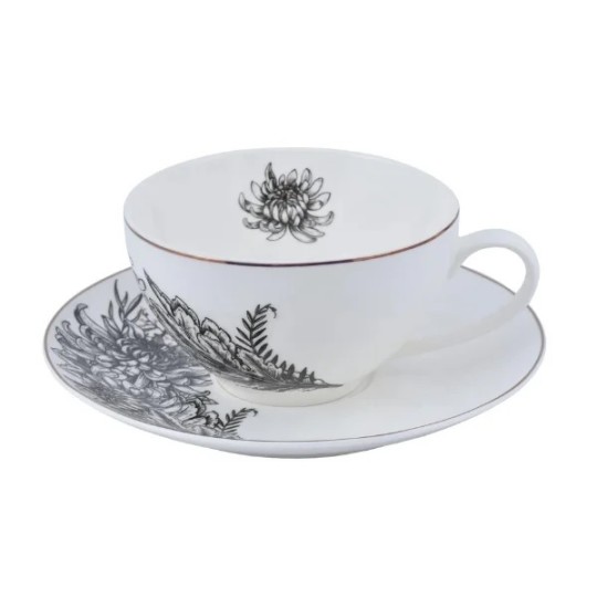 Чашка з блюдцем Astera Charm Floral Black 400 мл (A0530-CS410-C)