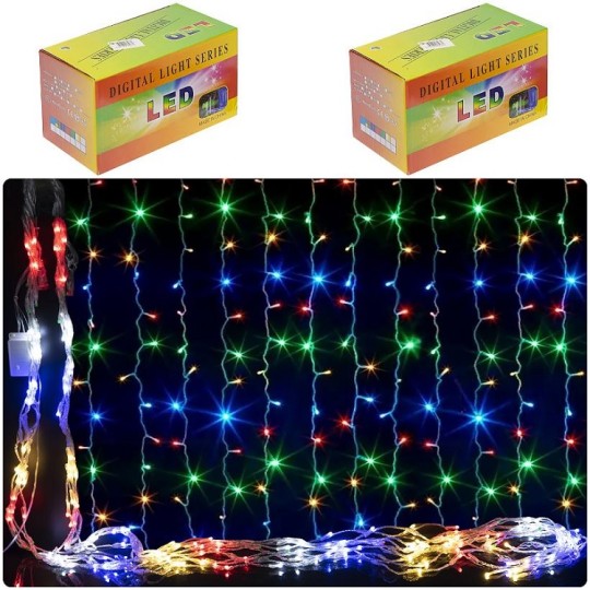 Гірлянда електрична штора 3х2 м 180L кольорова LED D-4