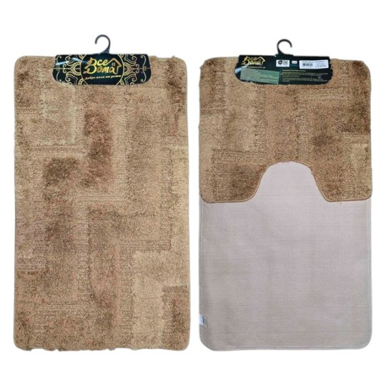 Набір килимків Всі дома Microfiber 50x80 см + 50x40 см Коричневий (CLС 50)