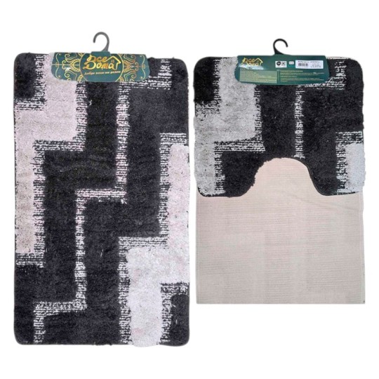 Набір килимків Всі дома Microfiber 50x80 см + 50x40 см Темно-сірий (CLС 50)