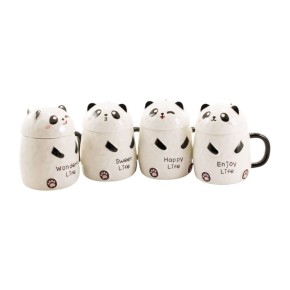 Чашка Interos Panda Life 380 мл з кришкою Мікс (3203)