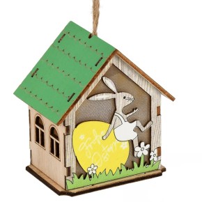 Лампа-ліхтар великодній Stenson Easter Bunny House 8 см R33819