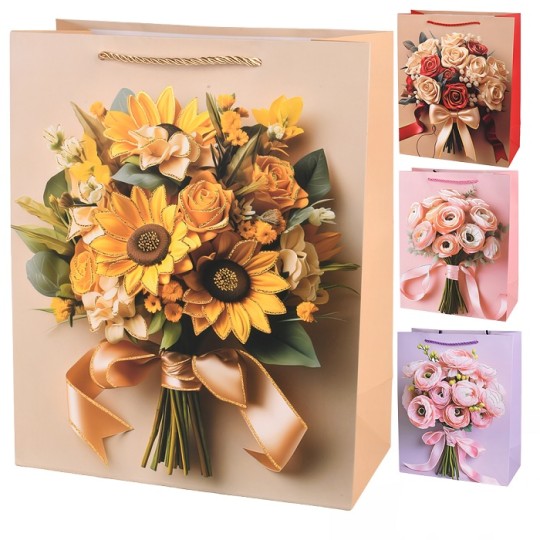 Пакет подарунковий Stenson Bouquet 18х23х10 см R34840-S