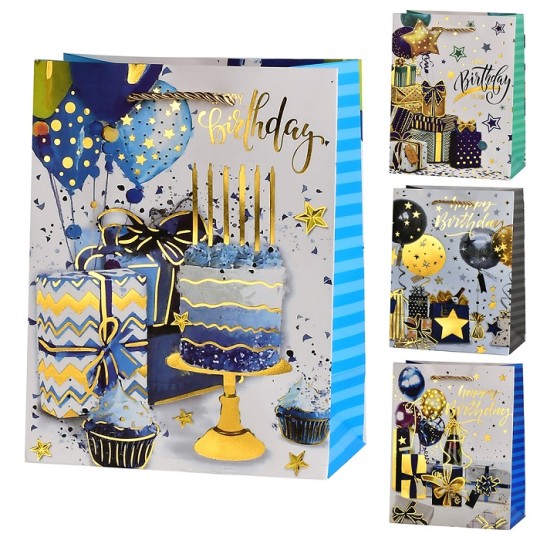Пакет подарочный Stenson Happy birthday 18х23х10 см R33232-S