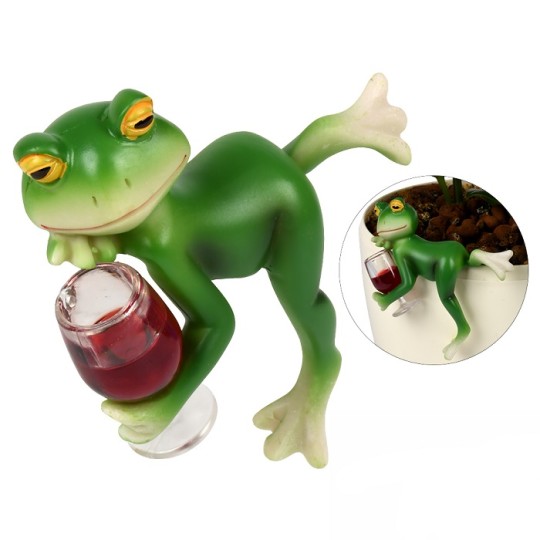 Фігурка для квіткового горщика Stenson Funny frog 10 см R34183