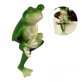 Фігурка для квіткового горщика Stenson Funny frog 10 см R34185