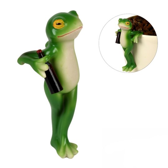Фигурка для цветочного горшка Stenson Funny frog 12 см R34184