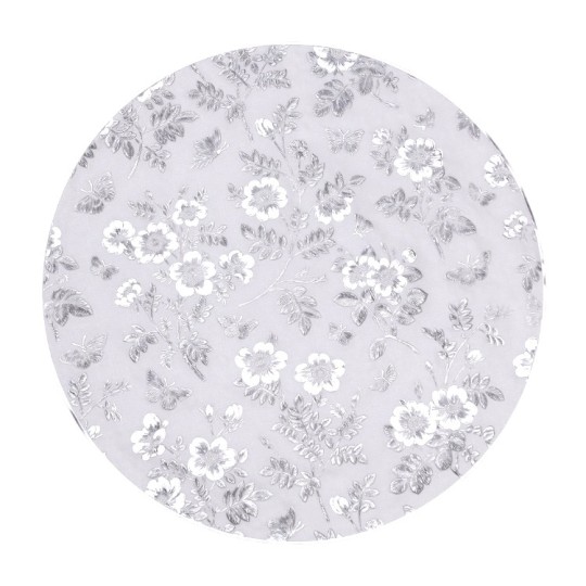 Сервировочный коврик Flowers 38 см серебро (HP-36327-12G)
