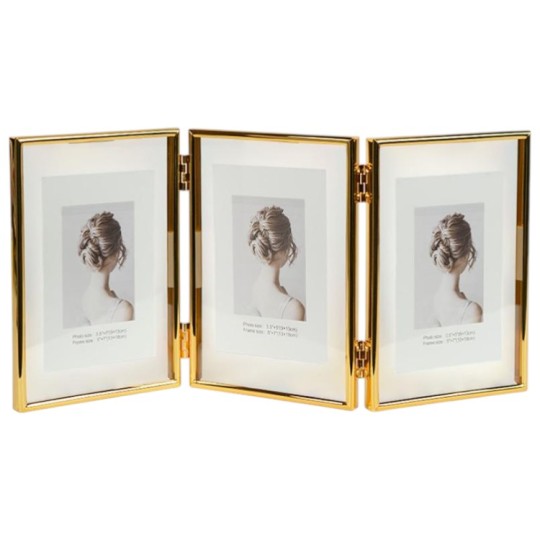 Фоторамка металлическая на 3 фото 10х15 см Gold (4R 12001T6G)