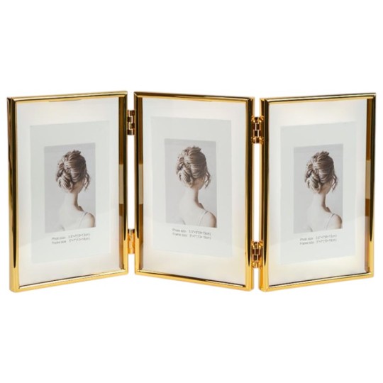 Фоторамка металлическая на 3 фото 13х18 см Gold (5R 12001T7G)