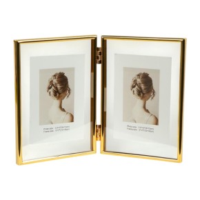 Фоторамка металева на 2 фото 13х18 см Gold (5R 12001F7G)
