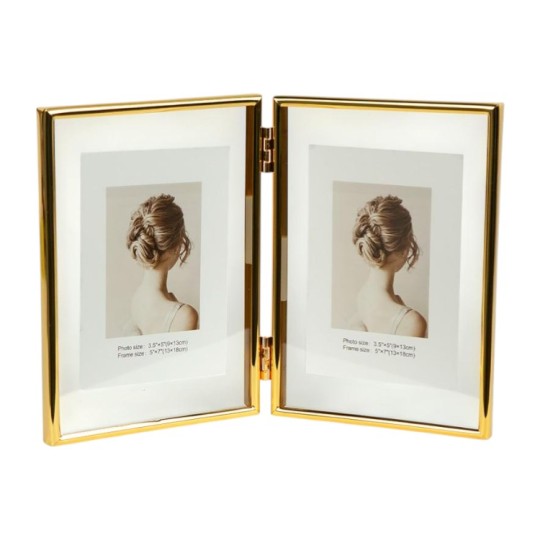 Фоторамка металлическая на 2 фото 13х18 см Gold (5R 12001F7G)