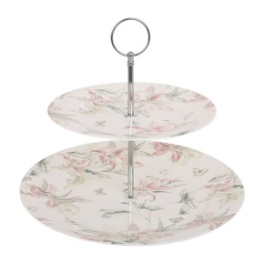 Фруктовниця BonaDi Pink Orchid 2-ярусна 27 см 19 см (K159)