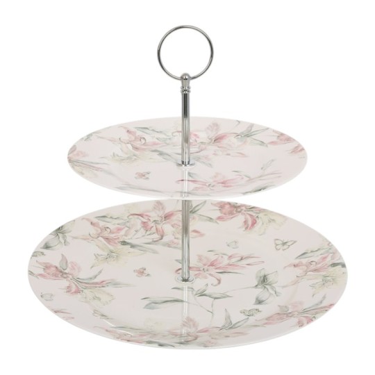 Фруктовниця BonaDi Pink Orchid 2-ярусна 27 см 19 см (K159)
