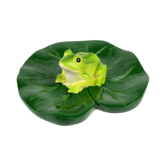 Фігурка для квіткового горщика Stenson Frog on a water lily 10 см (R34175)
