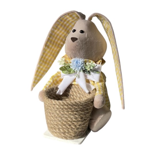 Фигура декоративная Miss Decor Кролик 30 см с корзиной 13 см (D-3598)