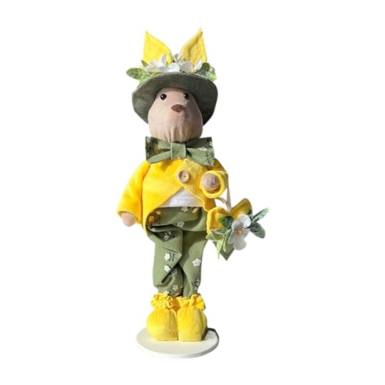 Фігура декоративна Miss Decor Кролик джентльмен жовто оливковий 38 см (D-5484)