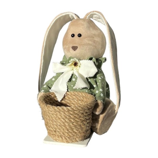 Фігура декоративна Miss Decor Кролик 30 см з кошиком 13 см (D-6286)