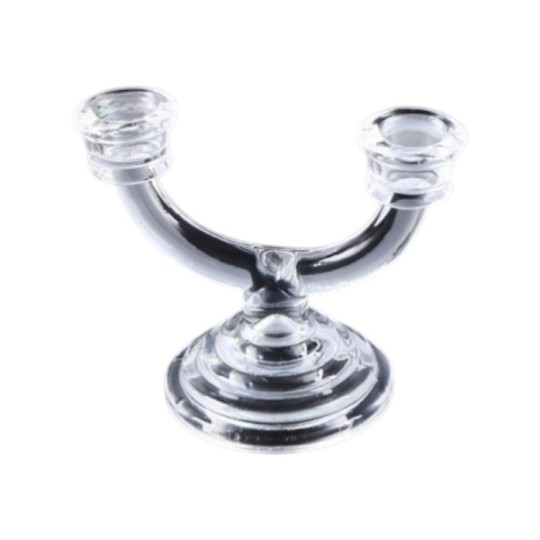 Подсвечник стеклянный Miss Decor на 2 свечи 12.5 см (D-6902)