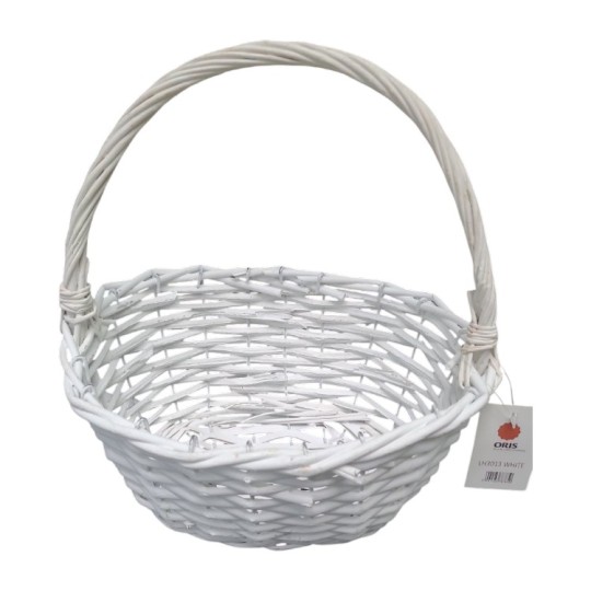 Корзина 18х30 см овальная бело-серая (3353)