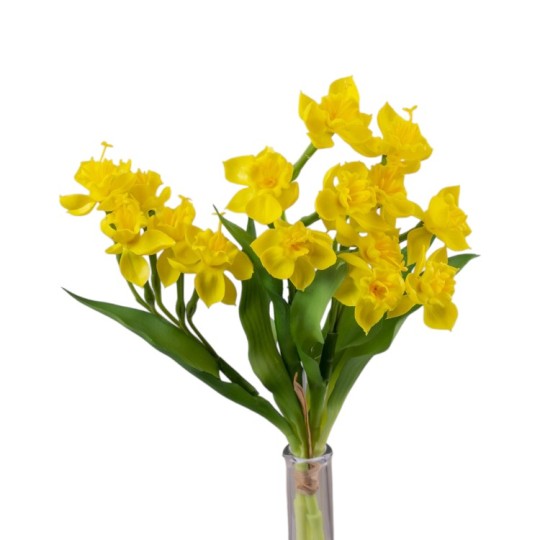 Штучні квіти Decorize Нарцис латексний з листям 34 см вязкою Мікс (1712)