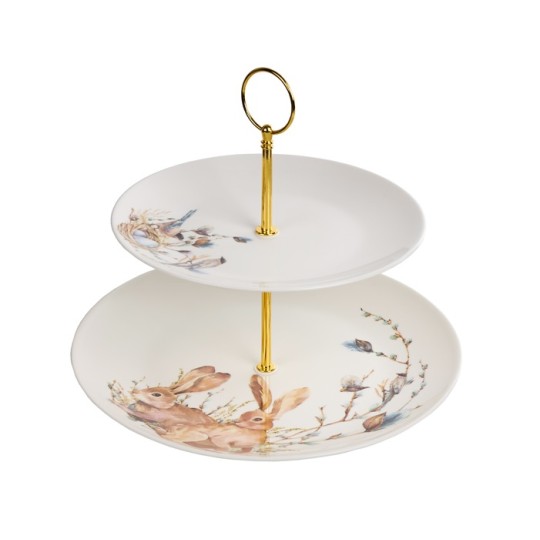 Блюдо двоярусне Easter time 21 см 27 см (985-232)