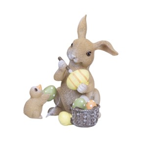 Декоративная статуэтка Decorize Заяц с писанками (6143)