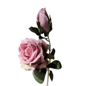Штучні квіти Miss Decor Гілка троянди рожева 65 см (K-499)