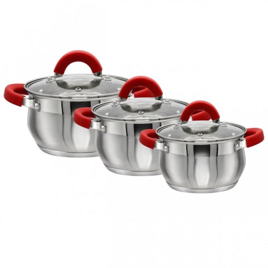 Набір каструль Zauberg 2 л 3 л 4 л RED ZB-234R
